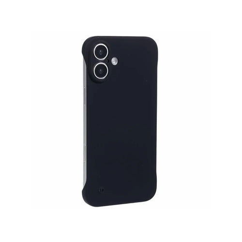 For iPhone 16 Frameless Case Hard PC Slim Minimalist Phone Cover Skin-Touch - Black - 1