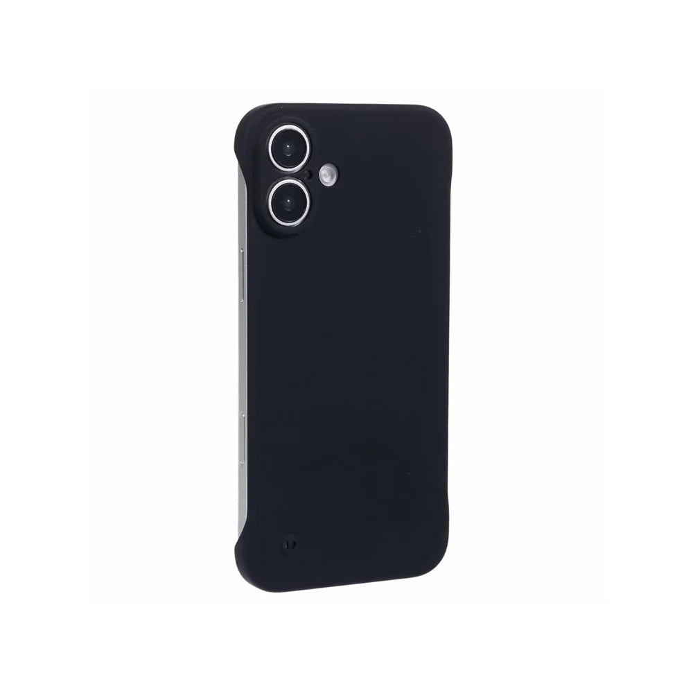 For iPhone 16 Frameless Case Hard PC Slim Minimalist Phone Cover Skin-Touch - Black - 1