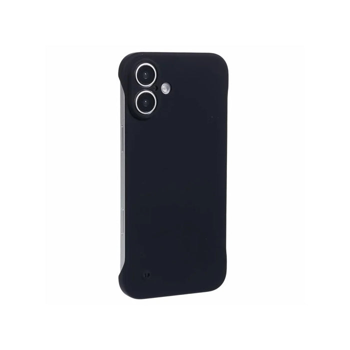 For iPhone 16 Frameless Case Hard PC Slim Minimalist Phone Cover Skin-Touch - Black - 1