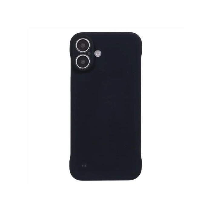 For iPhone 16 Frameless Case Hard PC Slim Minimalist Phone Cover Skin-Touch - Black - 3