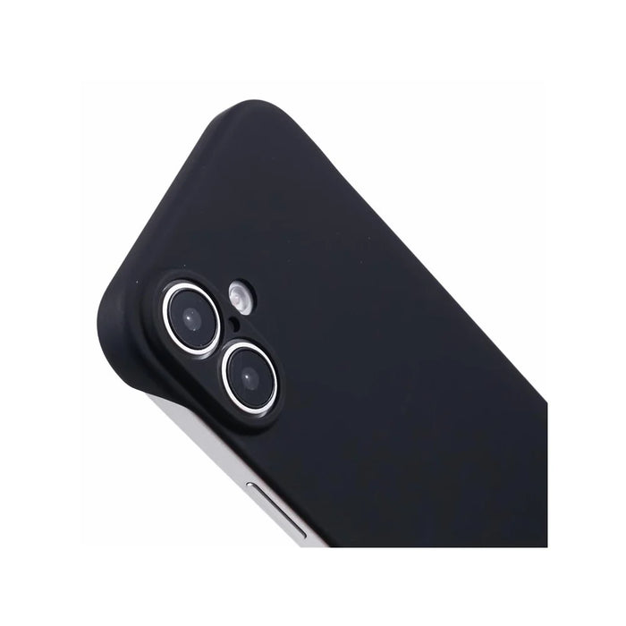 For iPhone 16 Frameless Case Hard PC Slim Minimalist Phone Cover Skin-Touch - Black - 6