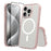 For iPhone 16 Pro Case Compati with MagSafe PC + TPU Clear Phone Cover with Tempered Glass Screen Protector - Pink - 1