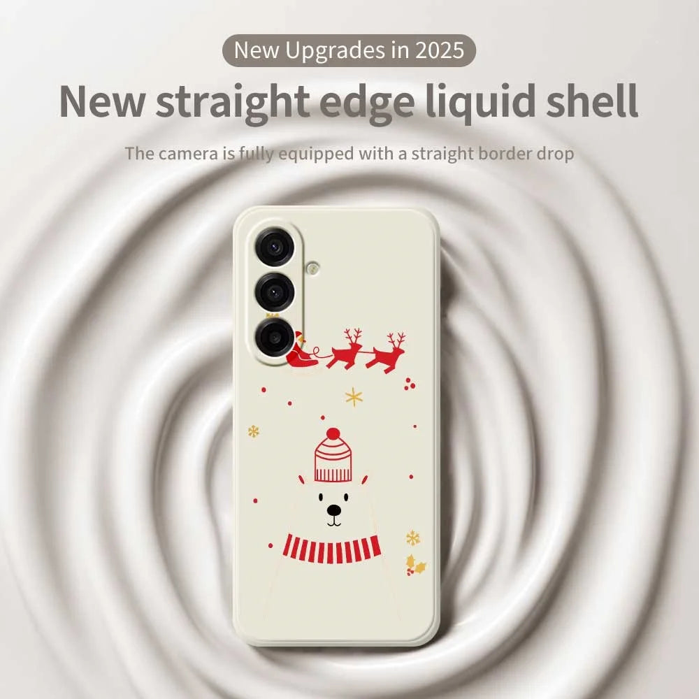 For Samsung Galaxy A18 5G / A18 4G / A17 5G / A17 4G Case Bear Pattern Printing Straight Edge TPU Phone Back Cover - Beige - 3
