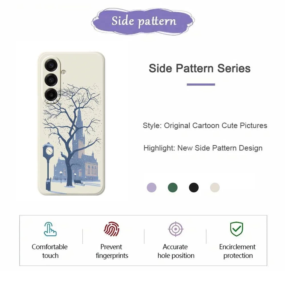 For Samsung Galaxy A18 5G / A18 4G / A17 5G / A17 4G Case Street Outside The Castle Pattern Printing Straight Edge TPU Phone Back Cover - Beige - 2