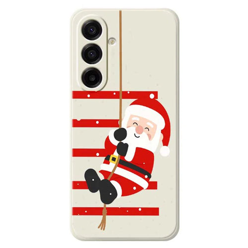 For Samsung Galaxy A18 5G / A18 4G / A17 5G / A17 4G Case Santa Claus Pattern Printing Straight Edge TPU Phone Back Cover - Beige - 1