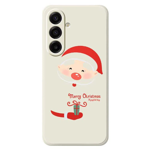 For Samsung Galaxy A18 5G / A18 4G / A17 5G / A17 4G Case Santa Claus Gift Pattern Printing Straight Edge TPU Phone Back Cover - Beige - 1