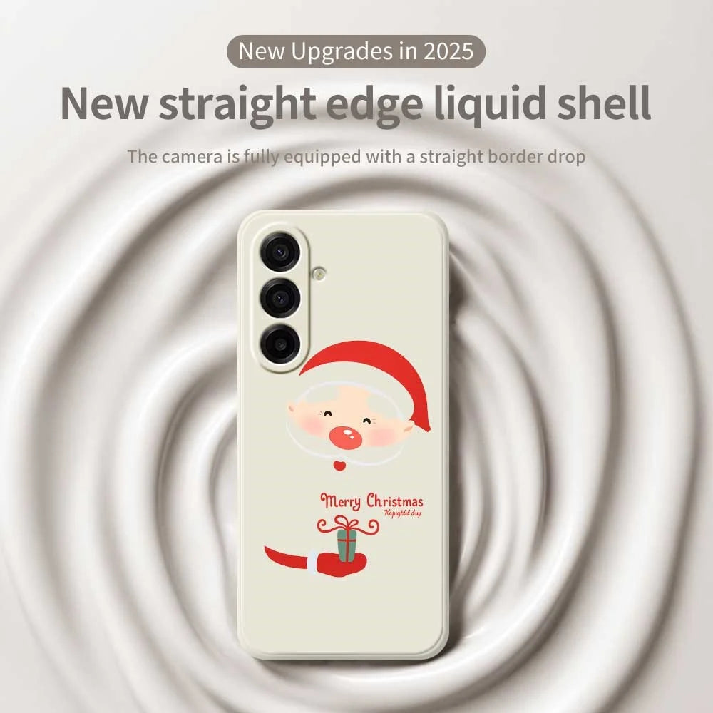 For Samsung Galaxy A18 5G / A18 4G / A17 5G / A17 4G Case Santa Claus Gift Pattern Printing Straight Edge TPU Phone Back Cover - Beige - 3