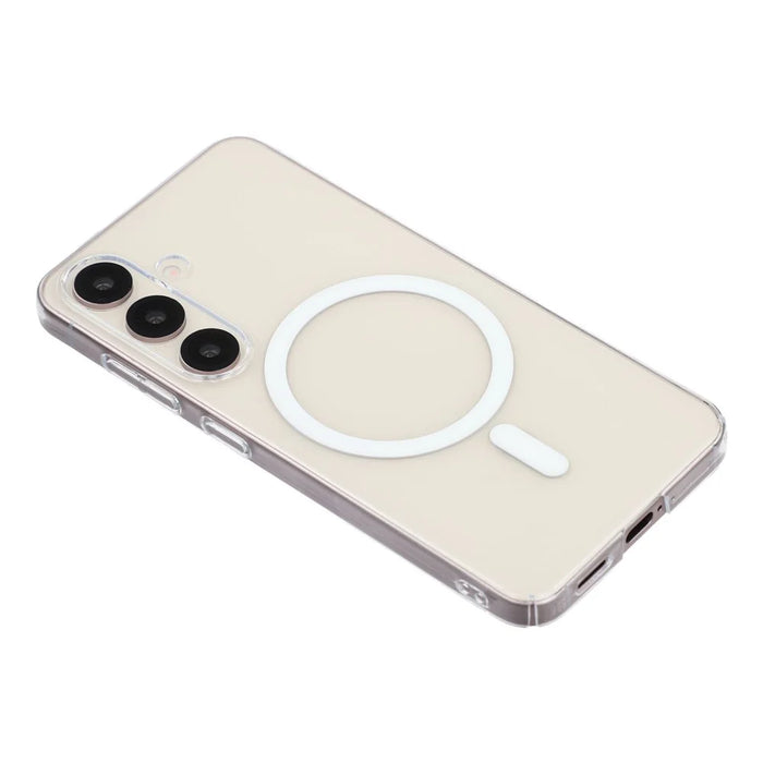 For Samsung Galaxy S25 Crystal Clear Magnetic Case Hard PC Phone Cover - Transparent White - 4
