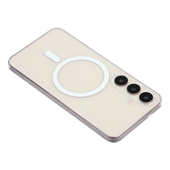 For Samsung Galaxy S25 Crystal Clear Magnetic Case Hard PC Phone Cover - Transparent White - 5