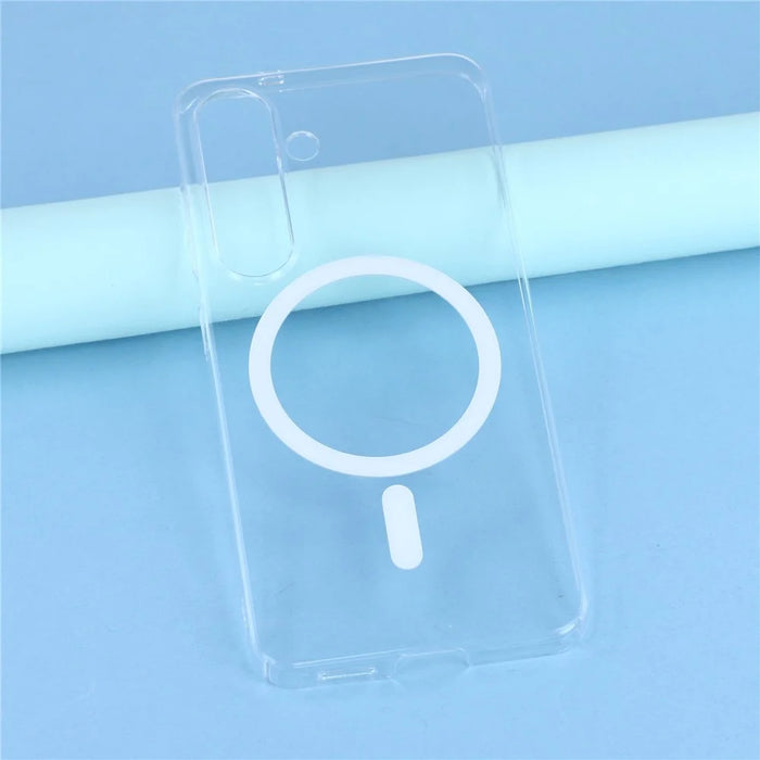 For Samsung Galaxy S25 Crystal Clear Magnetic Case Hard PC Phone Cover - Transparent White - 6