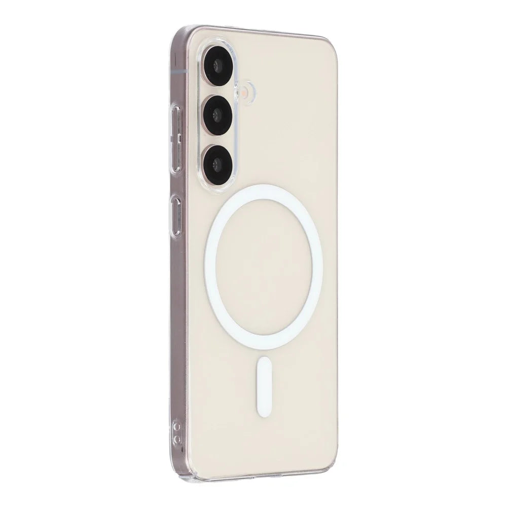 For Samsung Galaxy S25+ Crystal Clear Magnetic Case Hard PC Phone Cover - Transparent White - 3
