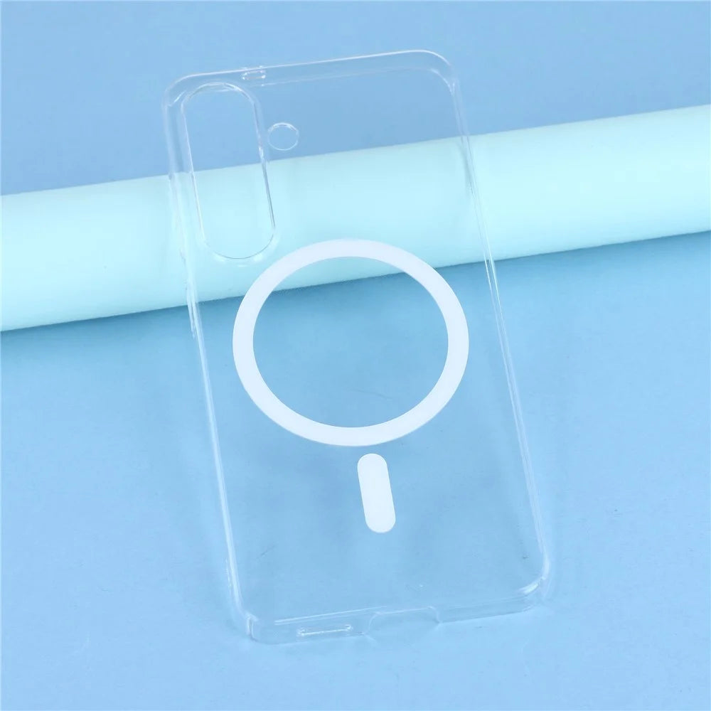 For Samsung Galaxy S25+ Crystal Clear Magnetic Case Hard PC Phone Cover - Transparent White - 6