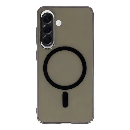 For Samsung Galaxy A56 5G Crystal Clear Magnetic Case Hard PC Phone Cover - Transparent Black - 1