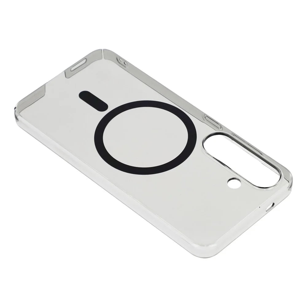 For Samsung Galaxy A56 5G Crystal Clear Magnetic Case Hard PC Phone Cover - Transparent Black - 5