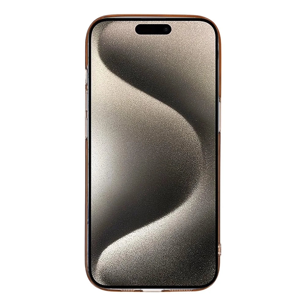 For iPhone 15 Crystal Clear Case Compatible with MagSafe Hard PC Phone Cover - Desert Gold - 2