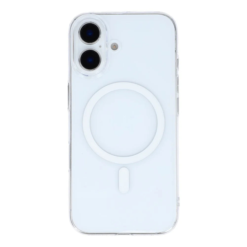 For iPhone 16 Plus Crystal Clear Case Compatible with MagSafe Hard PC Phone Cover - Transparent White - 3
