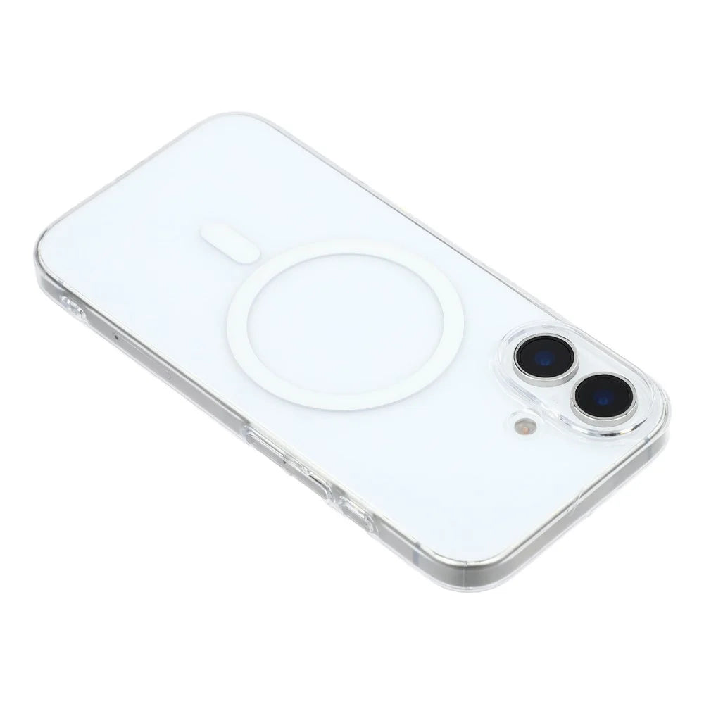 For iPhone 16 Plus Crystal Clear Case Compatible with MagSafe Hard PC Phone Cover - Transparent White - 5