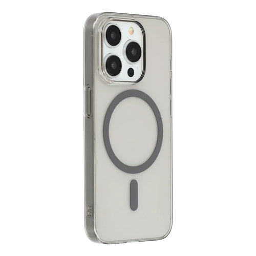 For iPhone 14 Pro Max Crystal Clear Case Compatible with MagSafe Hard PC Phone Cover - Grey - 1