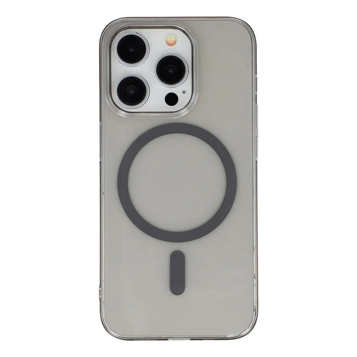 For iPhone 14 Pro Max Crystal Clear Case Compatible with MagSafe Hard PC Phone Cover - Grey - 3