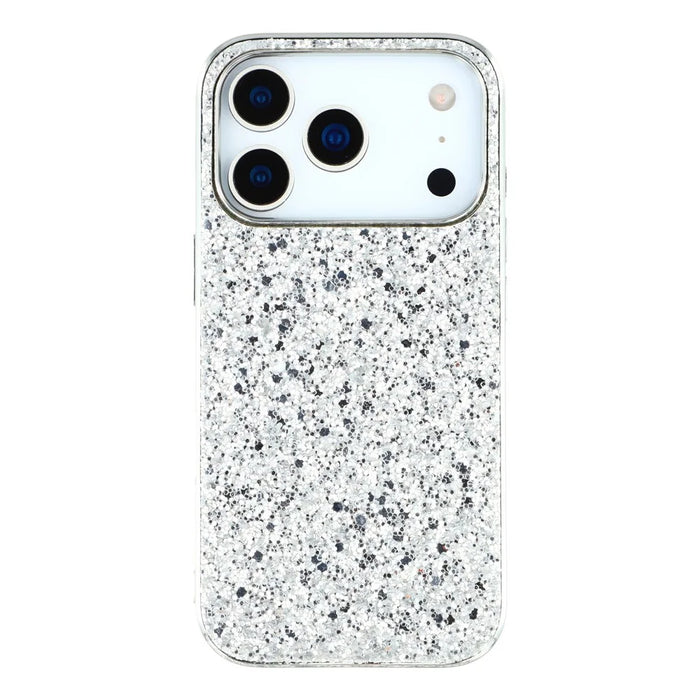 For iPhone 18 Pro / 17 Pro Case TPU + PC Sparkling Glitter Phone Back Cover - Silver - 3
