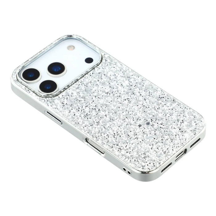 For iPhone 18 Pro / 17 Pro Case TPU + PC Sparkling Glitter Phone Back Cover - Silver - 4