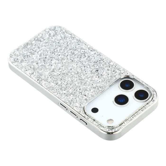 For iPhone 18 Pro / 17 Pro Case TPU + PC Sparkling Glitter Phone Back Cover - Silver - 5