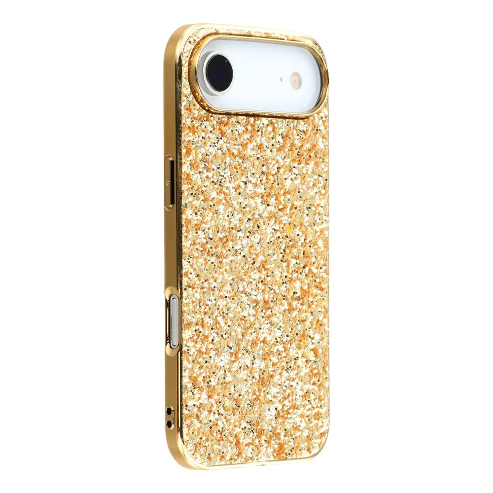 For iPhone Air Case TPU + PC Sparkling Glitter Phone Back Cover - Gold - 1