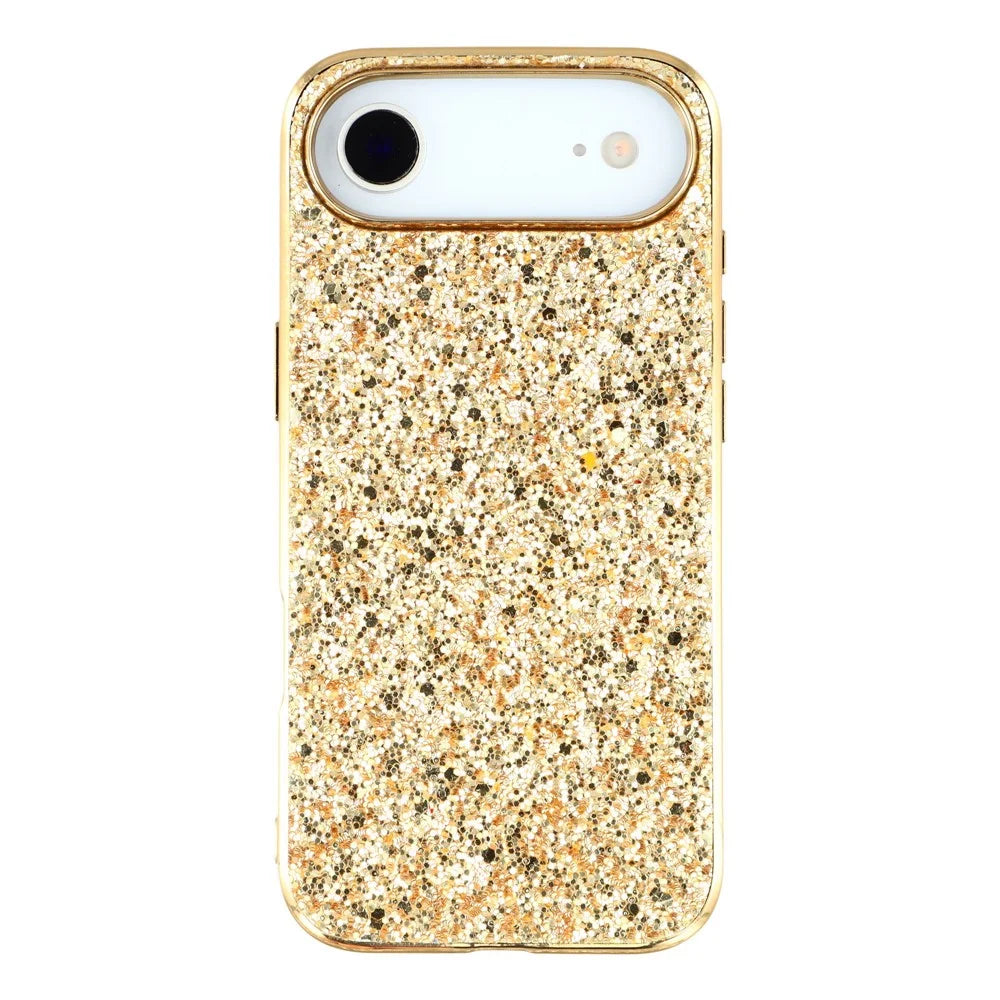 For iPhone Air Case TPU + PC Sparkling Glitter Phone Back Cover - Gold - 3