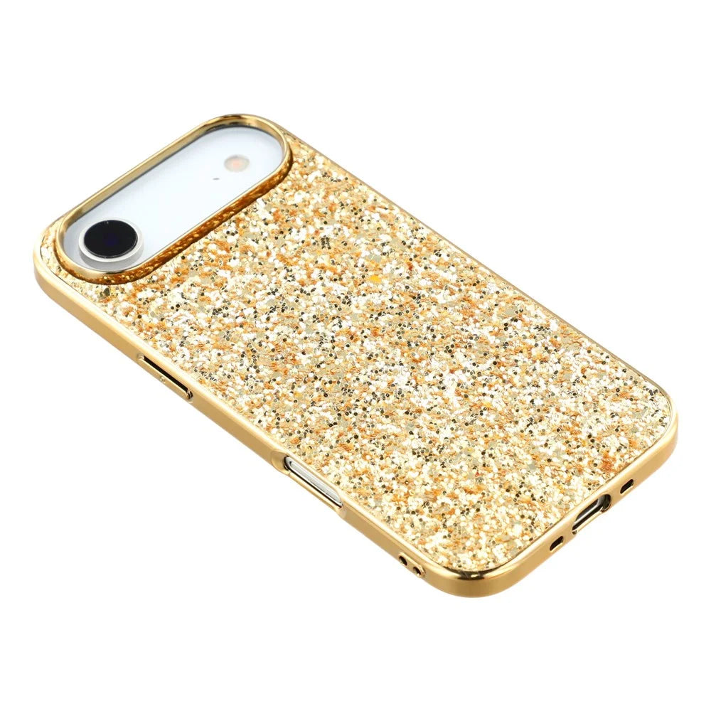 For iPhone Air Case TPU + PC Sparkling Glitter Phone Back Cover - Gold - 4