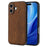 AZNS For iPhone 17 Case Protective PU Leather Covered TPU Phone Shell - Brown - 1