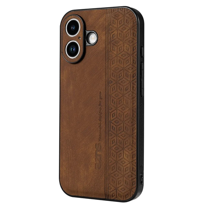 AZNS For iPhone 17 Case Protective PU Leather Covered TPU Phone Shell - Brown - 2