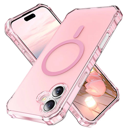 For iPhone Air Case Compatible with MagSafe Small Wavy Edge PC + TPU Phone Cover - Pink - 1
