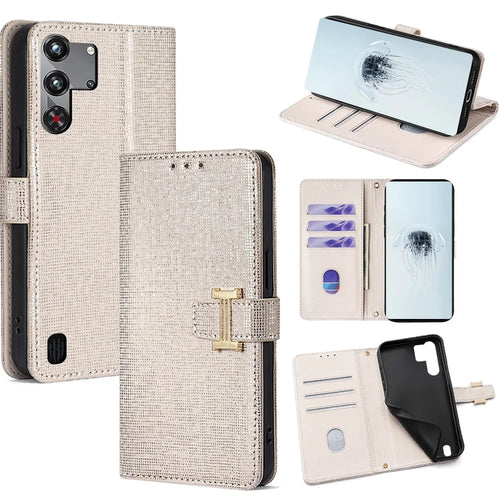 For ZTE nubia Red Magic 10 Pro 5G Case Metal I-Buckle PU Leather Wallet Phone Cover - White - 1