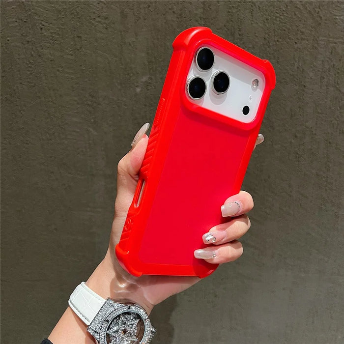 For iPhone 18 Pro Max / 17 Pro Max Case 3 in 1 Shockproof PC TPU Matte Phone Back Cover - Red - 1