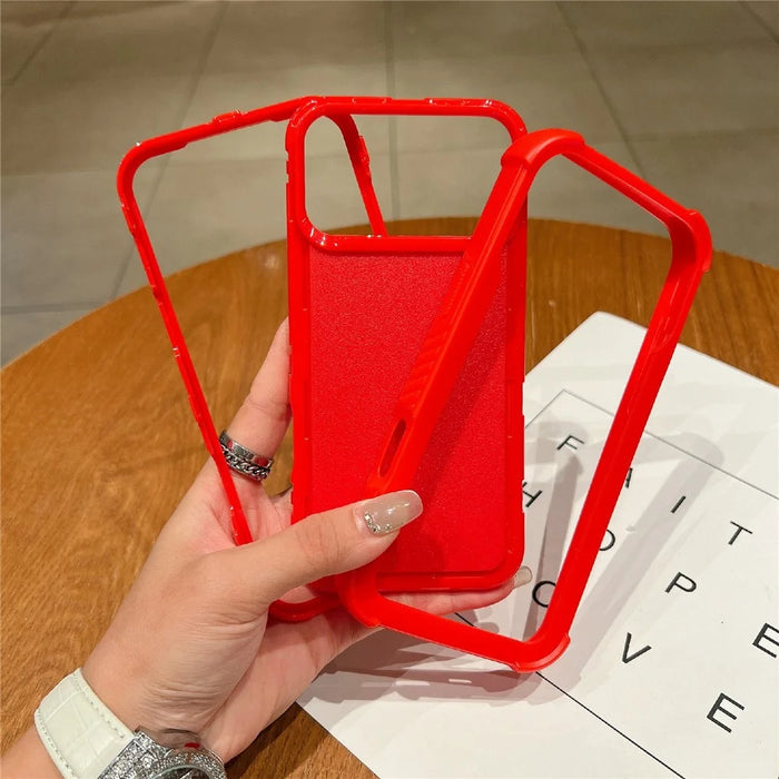 For iPhone 18 Pro Max / 17 Pro Max Case 3 in 1 Shockproof PC TPU Matte Phone Back Cover - Red - 2