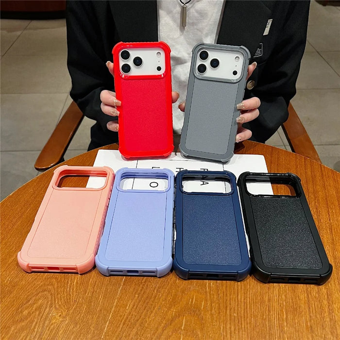 For iPhone 18 Pro Max / 17 Pro Max Case 3 in 1 Shockproof PC TPU Matte Phone Back Cover - Red - 5