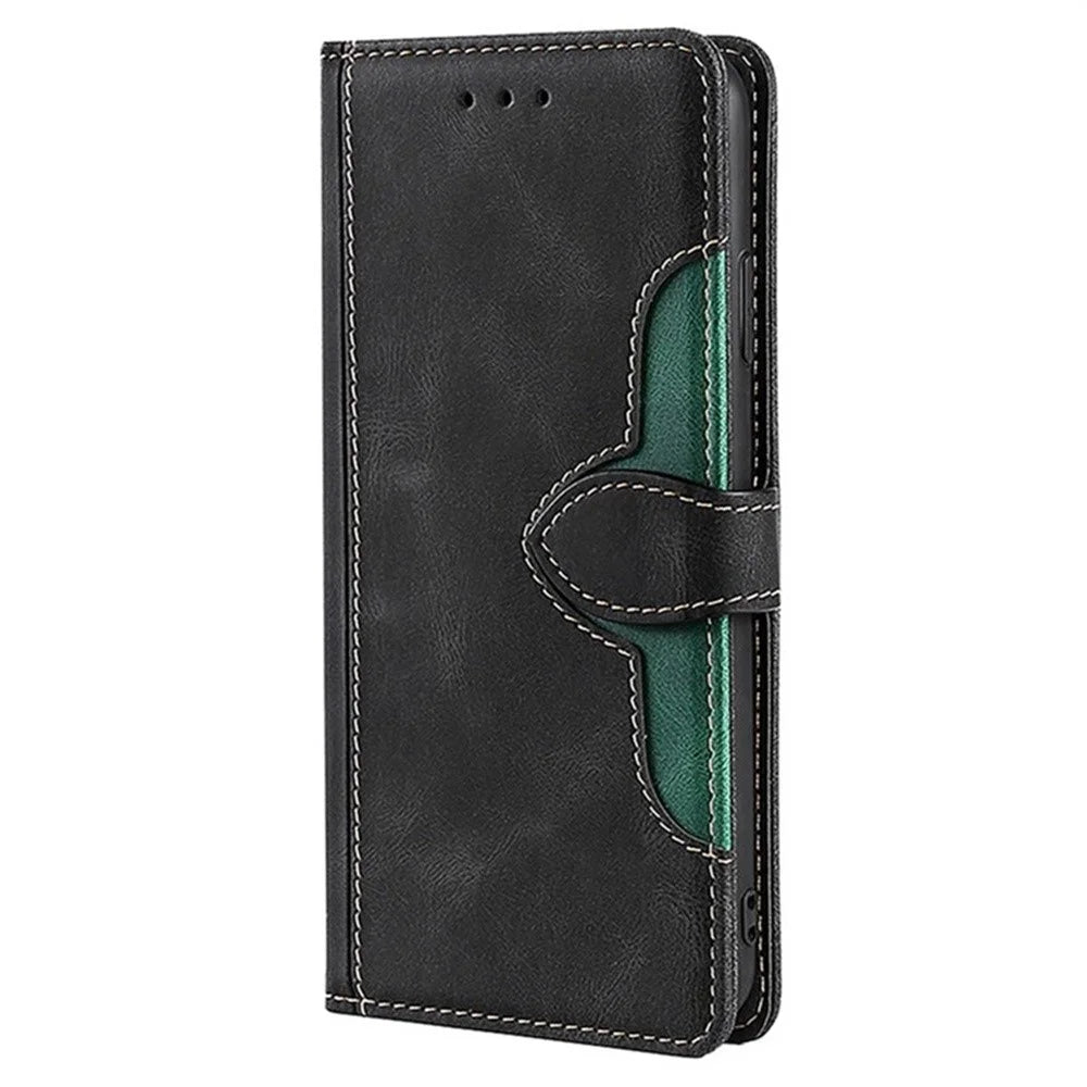 For OnePlus Nord CE5 5G / Ace 5 Racing 5G Case Leather Wallet Phone Cover with Straw Hat Magnetic Clasp - Black - 7
