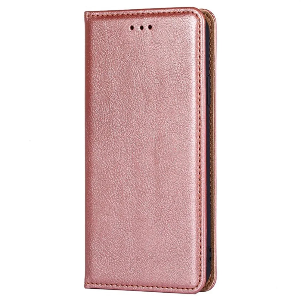 For Samsung Galaxy A18 5G / A18 4G / A17 5G / A17 4G Case Wallet PU Leather Magnetic Auto-Absorbed Phone Cover - Rose Gold - 6