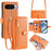 For Google Pixel 10 Pro XL Leather Case Zipper Pocket Wallet Phone Cover with 2 Straps - Orange - 1
