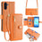 For Samsung Galaxy A18 5G / A18 4G / A17 5G / A17 4G Leather Case Zipper Pocket Wallet Phone Cover with 2 Straps - Orange - 1