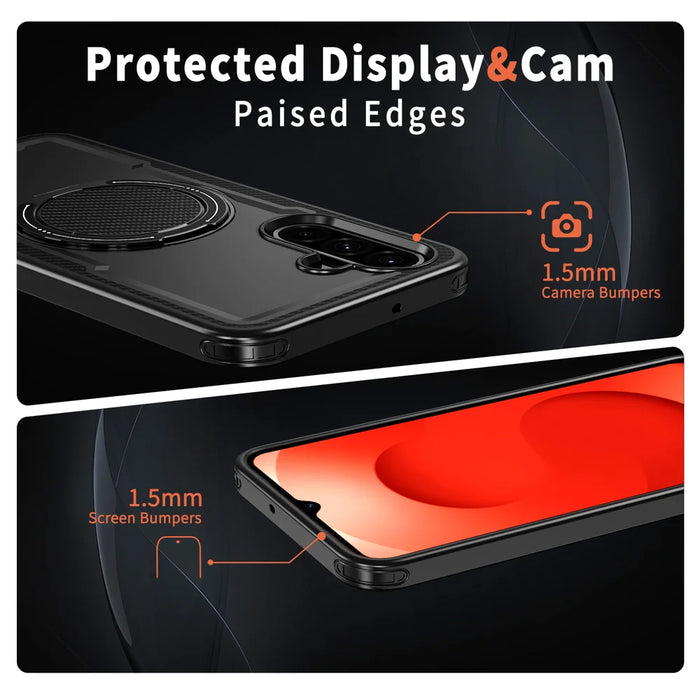 For Samsung Galaxy A26 5G Magnetic Case TPU + PC Kickstand Phone Cover - Black - 4