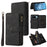 For Google Pixel 10 Pro / Google Pixel 9 / Google Pixel 9 Pro / Google Pixel 10 Zipper Wallet Case with 15 Card Slots and Strap Leather Phone Cover - Black - 1