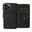 For iPhone 15 Pro Max Zipper Wallet Case with 15 Card Slots and Strap Leather Phone Cover - Black - 2