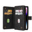 For iPhone 15 Pro Max Zipper Wallet Case with 15 Card Slots and Strap Leather Phone Cover - Black - 3