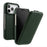 MELKCO For iPhone 17 Pro Max Case Compatible with MagSafe Vertical Flip Genuine Cow Leather + PC Phone Cover - Green - 1