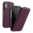 MELKCO For iPhone 17 Case Compatible with MagSafe Vertical Flip Genuine Cow Leather + PC Phone Cover - Purple - 1