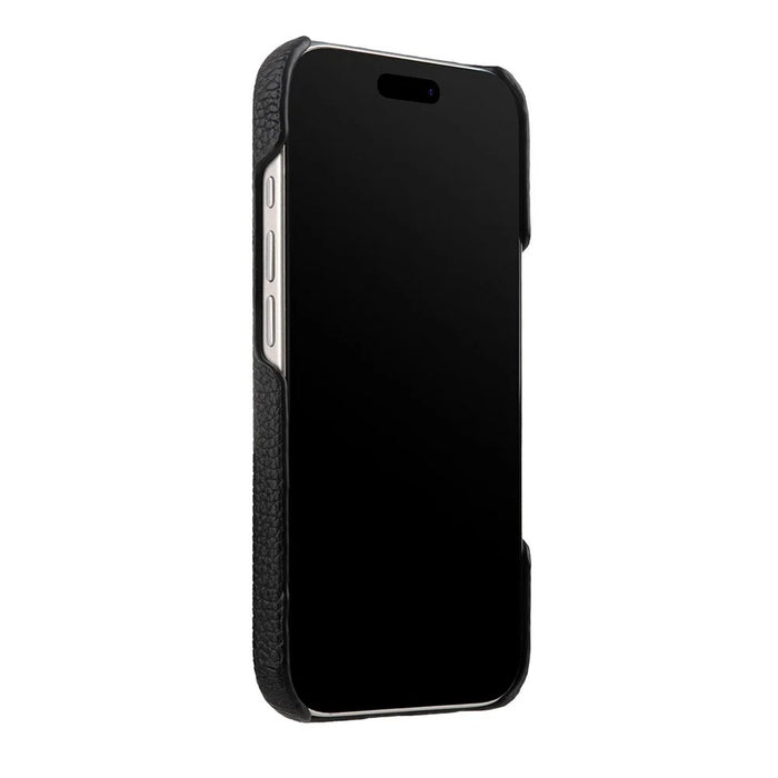 MELKCO For iPhone 17 Pro Case Genuine Cow Leather PC Phone Cover Compatible with MagSafe - Black - 3