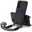 For Samsung Galaxy S25 FE Liquid Silicone Case  Phone Back Cover with Card Holder and Short Strap - Black - 1