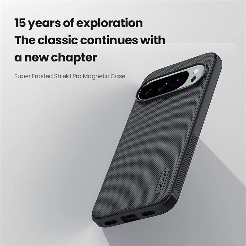 NILLKIN Frosted Shield Pro for Google Pixel 10 Pro  /  Pixel 10 Magnetic Case PC + TPU Phone Cover - Black - 6