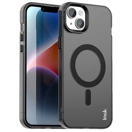 IMAK For iPhone 14 Plus Case Compatible with MagSafe Candy Color Anti Drop TPU + PET Back Cover - Black - 2